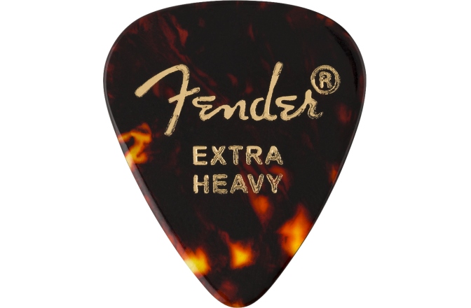Set de pene Fender Classic Celluloid Tortoise Shell 351 Shape Extra Heavy 12 Count
