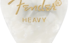 Set de pene Fender Premium Celluloid 351 Shape Picks Heavy White Moto 12-Pack