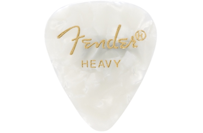 Set de pene Fender Premium Celluloid 351 Shape Picks Heavy White Moto 12-Pack