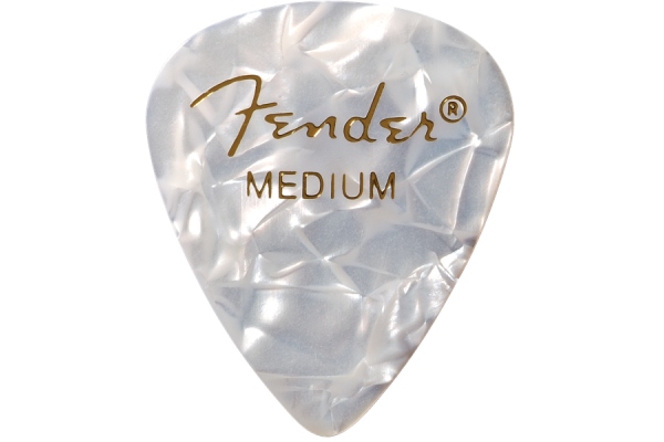 Premium Celluloid 351 Shape Picks Medium White Moto 12-Pack