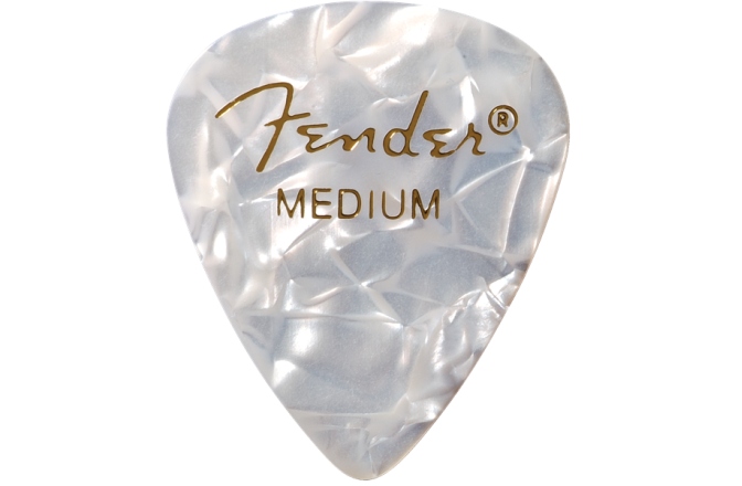 Set de pene Fender Premium Celluloid 351 Shape Picks Medium White Moto 12-Pack