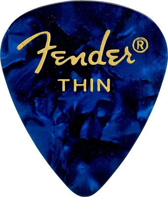 Fender Premium Celluloid 351 Shape Picks Thin Blue Moto 12-Pack