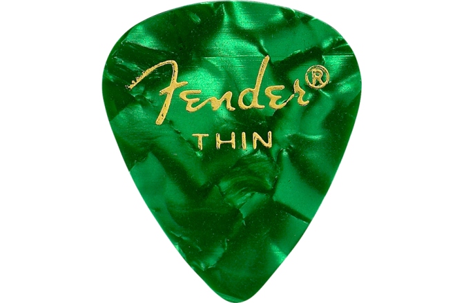 Set de pene Fender Premium Celluloid 351 Shape Picks Thin Green Moto 144-Pack