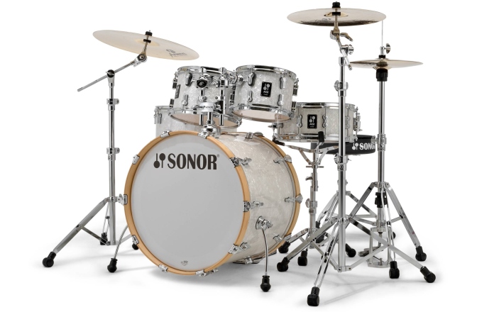 Set de tobe acustice din 5 piese Sonor AQ2 Studio Set WHP White Pearl