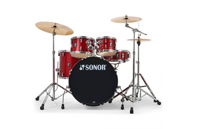 Set de tobe acustice din 5 piese Sonor AQX Stage Kit Red Moon Sparkle