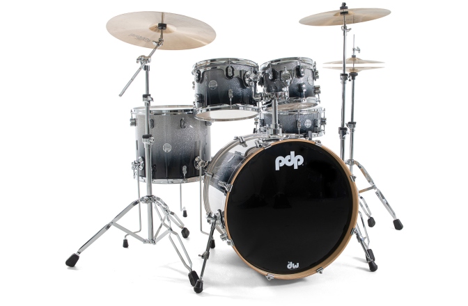 Set de tobe acustice DW PDP Concept Maple Silver to Black Fade 22" BD