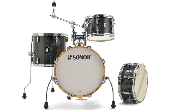 Set de tobe acustice  Sonor AQX Jungle Shell Set WM Black Midnight Sparkle