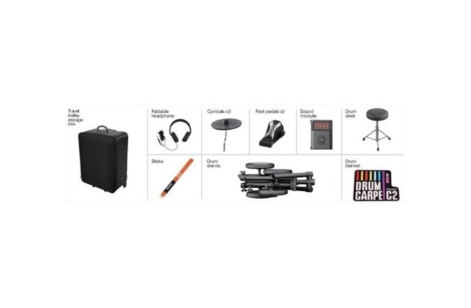 Set de tobe electronice Carlsbro Traveller-P BP1 Phantom Mesh Bundle Pack CSS4+DM8