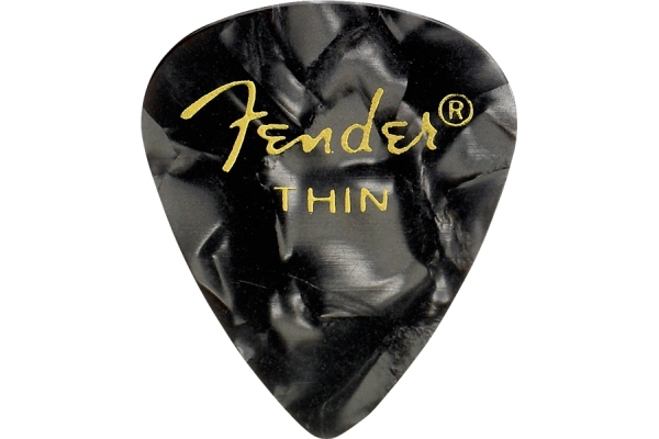 Fender Premium Celluloid 351 Shape Picks Thin Black Moto 144-Pack