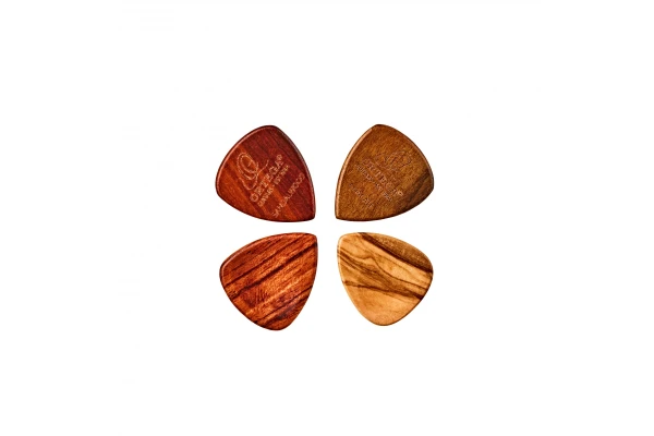 Ortega wood picks assortment - 4pc pack / olive / padouk / sandel / chacate — 2