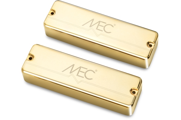  Active Soapbar Humbucker Bass Pickup Set, Metal Cover, 5-String - Gold