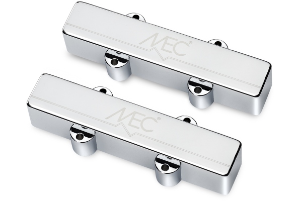Active J/J-Style Bass Pickup Set, Metal Cover, 4-String - Chrome Active J/J-Style Bass Pickup Set, Metal Cover, 4-String - Chrome