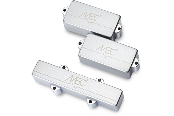 Active P/J-Style Bass Pickup Set, Metal Cover, 4-String - Brushed Chrome Active P/J-Style Bass Pickup Set, Metal Cover, 4-String - Brushed Chrome