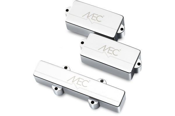 Active P/J-Style Bass Pickup Set, Metal Cover, 4-String - Chrome Active P/J-Style Bass Pickup Set, Metal Cover, 4-String - Chrome