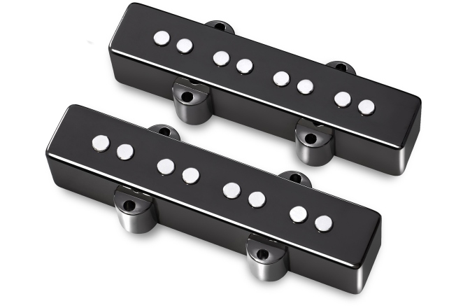 Set doze chitară bas MEC Pickups  Passive J/J-Style Bass Pickup Set, Metal Cover, Open Pole Pieces, 4-String - Black Chrome