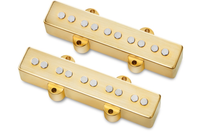 Set doze chitară bas MEC Pickups  Passive J/J-Style Bass Pickup Set, Metal Cover, Open Pole Pieces, 5-String - Brushed Gold