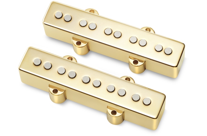 Set doze chitară bas MEC Pickups  Passive J/J-Style Bass Pickup Set, Metal Cover, Open Pole Pieces, 5-String - Gold