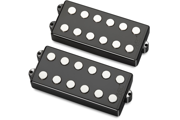 Passive MM-Style Bass Pickup Set, Metal Cover, 6-String - Black Chrome Passive MM-Style Bass Pickup Set, Metal Cover, 6-String - Black Chrome