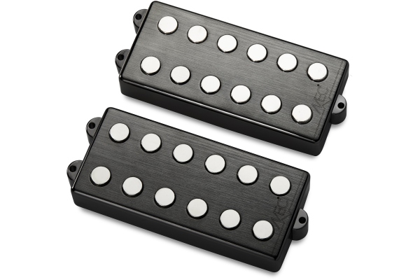 Passive MM-Style Bass Pickup Set, Metal Cover, 6-String - Brushed Black Chrome Passive MM-Style Bass Pickup Set, Metal Cover, 6-String - Brushed Black Chrome