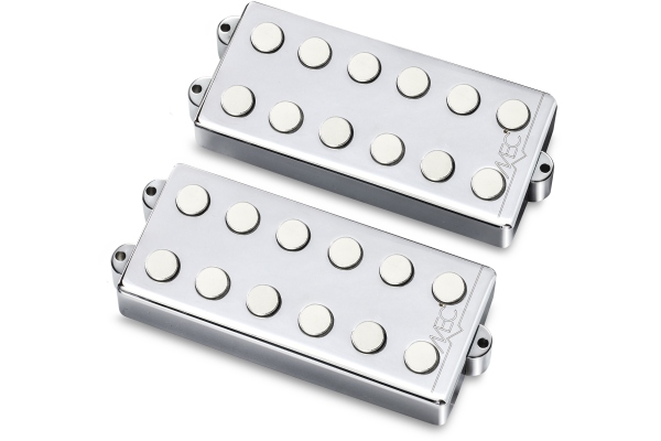 Passive MM-Style Bass Pickup Set, Metal Cover, 6-String - Chrome Passive MM-Style Bass Pickup Set, Metal Cover, 6-String - Chrome