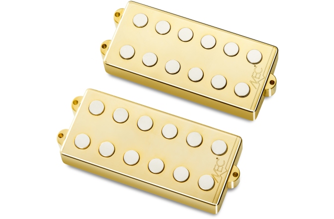 Set doze chitară bas MEC Pickups  Passive MM-Style Bass Pickup Set, Metal Cover, 6-String - Gold