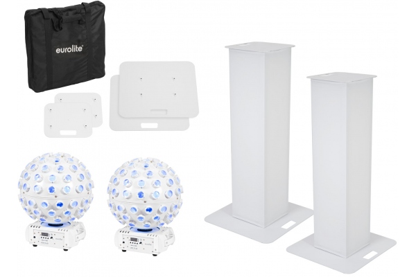 Set 2x Stage Stand 100cm + 2x LED B-40 Beam Effect white