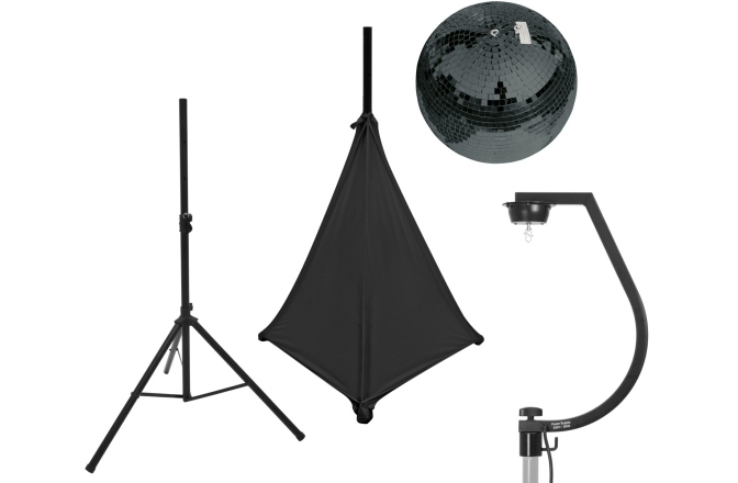 Set efecte lumini Eurolite Set Mirror ball 30cm black with stand and tripod cover black