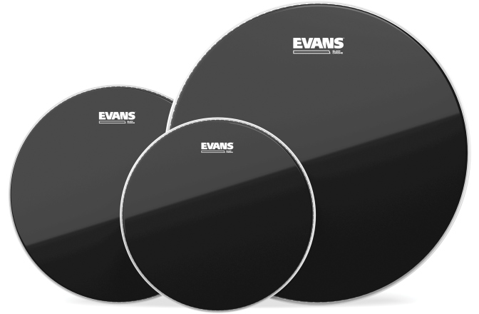 Set fețe de tobă Evans Black Chrome Tompack Standard (12 inch  13 inch  16 inch)