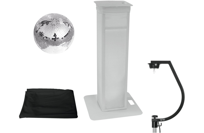 Set glob cu oglinzi Eurolite Set Mirror ball 30cm with Stage Stand variable + Cover black