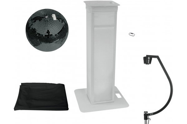 Set Mirror ball 50cm black with Stage Stand variable + Cover black