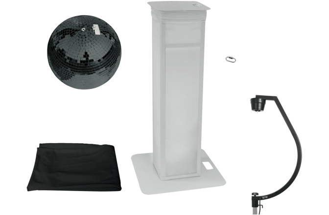 Set glob cu oglinzi Eurolite Set Mirror ball 50cm black with Stage Stand variable + Cover black