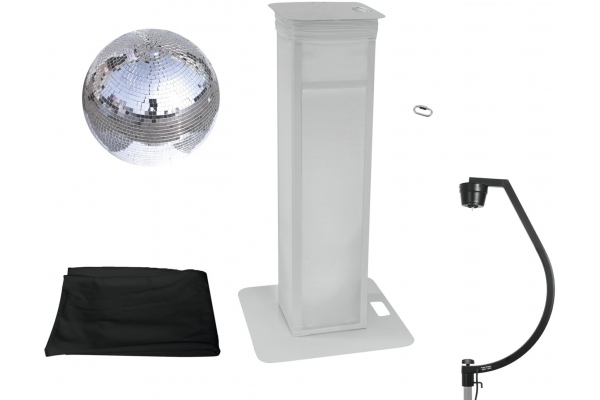 Set Mirror ball 50cm with Stage Stand variable + Cover black