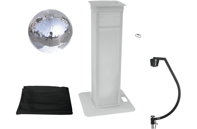 Set glob cu oglinzi Eurolite Set Mirror ball 50cm with Stage Stand variable + Cover black