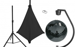 Set glob cu oglinzi tip disco Eurolite Set Mirror ball 50cm black with stand and tripod cover black