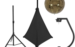 Set glob de oglinda Eurolite Mirror Ball 30cm Gold + stativ motorizat Eurolite Set glob de oglinda Mirror Ball 30cm Gold + stativ motorizat