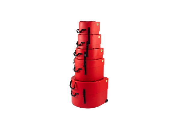 Rock/Fusion Case Set - 22“ Bass Drum, 10“ Tom, 12“ Tom, 16“ Floor Tom, 14“ Snare Drum - Red / fully lined Rock/Fusion Case Set - 22“ Bass Drum, 10“ Tom, 12“ Tom, 16“ Floor Tom, 14“ Snare Drum - Red / fully lined