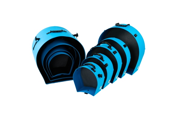 Standard Case Set - 22“ Bass Drum, 12“ Tom, 13“ Tom, 16“ Floor Tom, 14“ Snare Drum - Light Blue / fully lined Standard Case Set - 22“ Bass Drum, 12“ Tom, 13“ Tom, 16“ Floor Tom, 14“ Snare Drum - Light Blue / fully lined