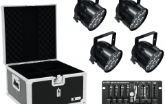 Set Led Par Eurolite Set 4x LED PAR-56 QCL bk + Case + Controller