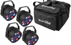 set lumini cu geantă de transport inclusă Eurolite Set 4x LED PARty Spot + Soft Bag