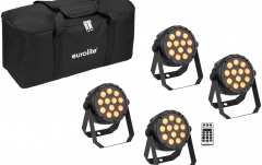 set lumini cu geantă de transport inclusă Eurolite Set 4x LED Spot Silent RGB/WW + Softbag