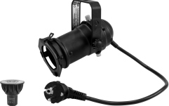 Set lumini PAR-16 Eurolite Set PAR-16 Spot bk + GU-10 230V COB 5W LED 1800-3000K dim2warm