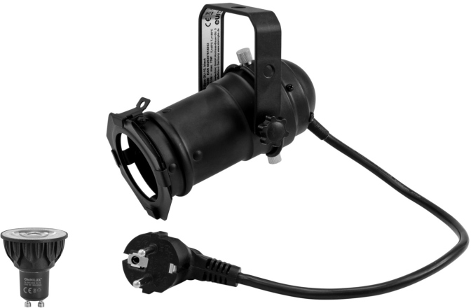 Set lumini PAR-16 Eurolite Set PAR-16 Spot bk + GU-10 230V COB 5W LED 1800-3000K dim2warm