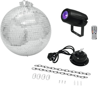 Eurolite Set lumini și accesorii Disco  Mirror Ball 30cm with motor + LED PST-5 QCL Spot bk