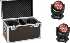 Set lumini tip WASH Eurolite Set 2x LED TMH-X4 Moving-Head Wash Zoom + Case