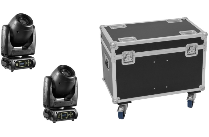 Set moving head Eurolite Set 2x DMH-80 LED Spot + Case