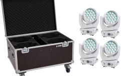 Set Moving head Eurolite Set 2x LED TMH-X4 Moving-Head Wash Zoom ws + Case with wheels