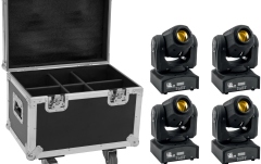 Set Moving Head Eurolite Set 4x LED TMH-17 Spot + Case with wheels