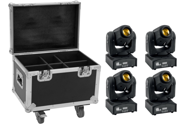 Set 4x LED TMH-17 Spot + Case with wheels