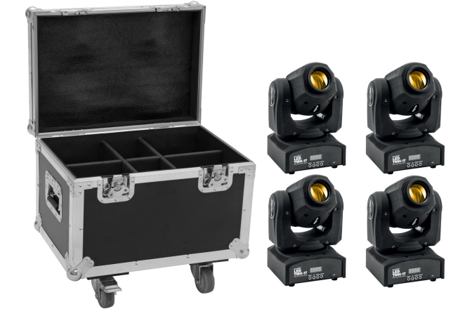 Set Moving Head Eurolite Set 4x LED TMH-17 Spot + Case with wheels