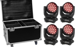Set Moving Head Eurolite Set 4x LED TMH-X4 + Case with wheels